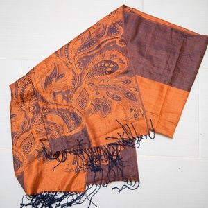 Orange and Navy Scarf